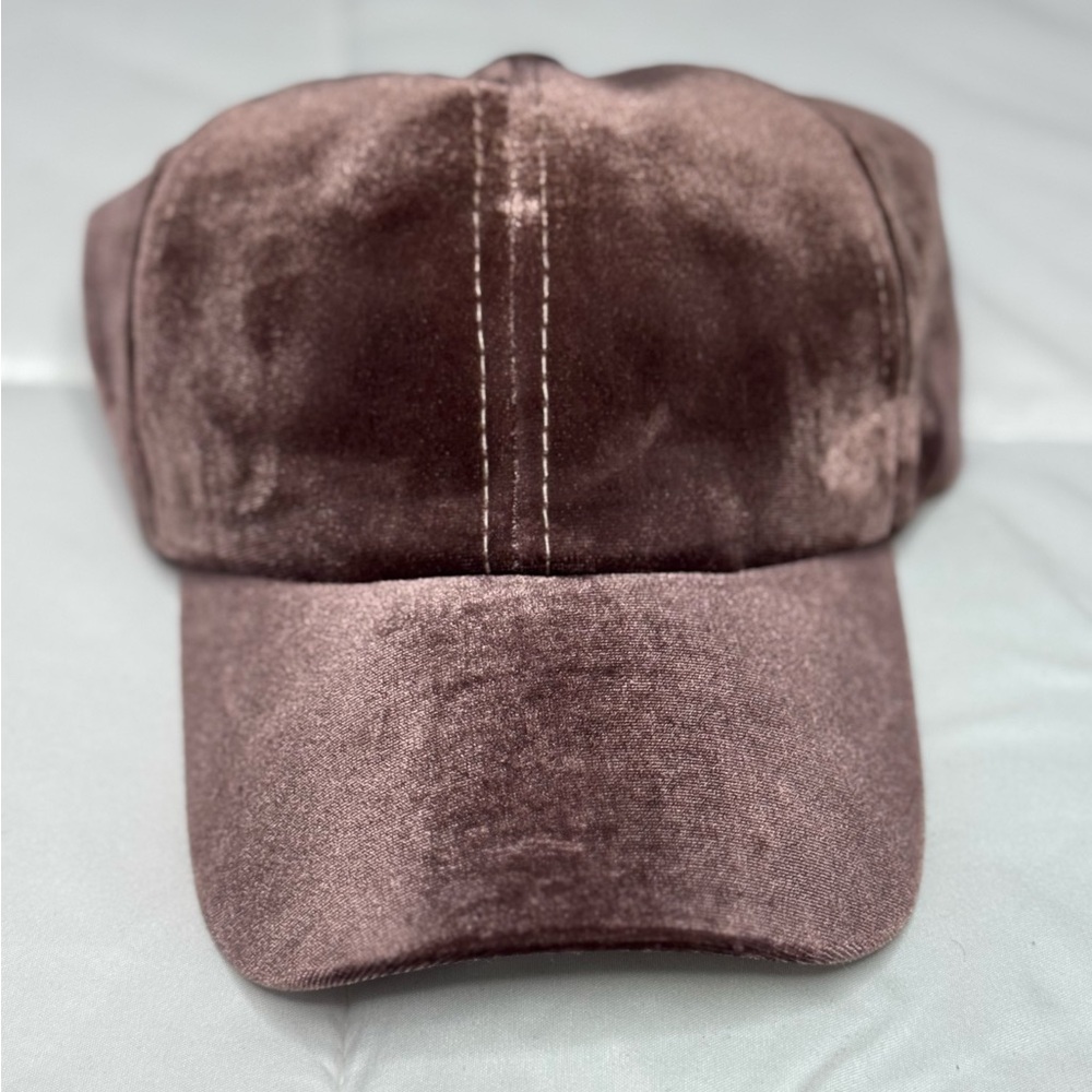 Brown Velvet Baseball Cap